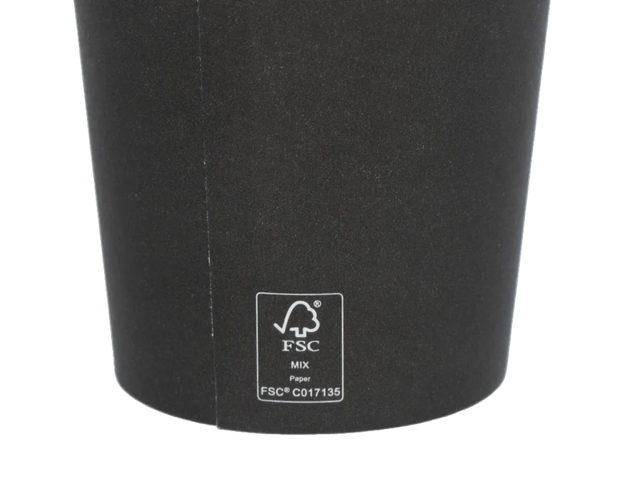 Coffee Cup Carton 180cc 7.5oz Ø70 mm Black FSC® certified - 2.500 pcs