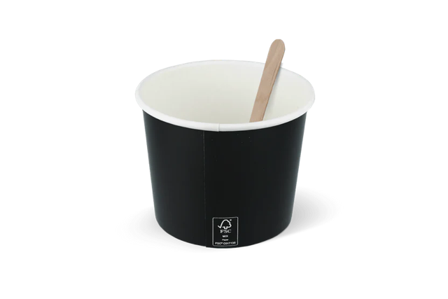 ice cream cup Carton 300ml Ø90 mm 10oz Black FSC®Mix - 1000 pcs