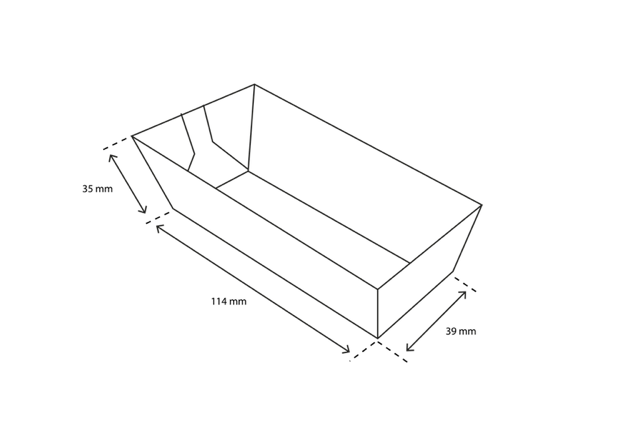 Croquette trays A5 Kraft 39x35x114 mm FSC®Mix - 1.000 pcs