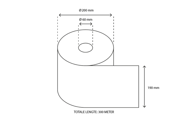 Towel Roll Midi 1 ply 300 meter recycled - 6 pcs