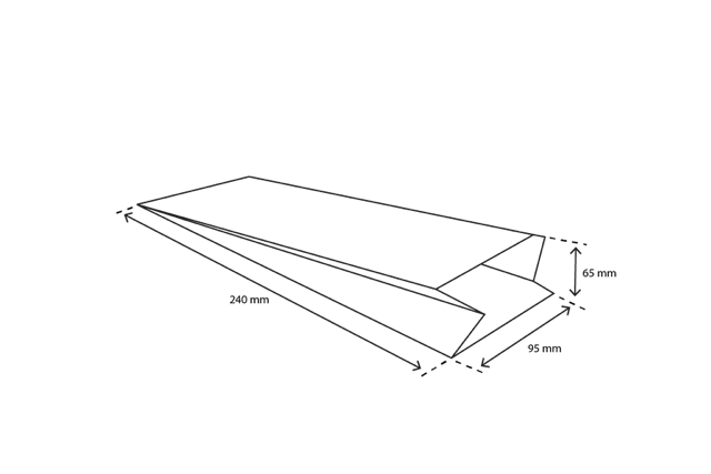 Snack Bags Paper - 1.5 ounce 95x65x240 mm kraft 50gr - 2.100 pcs