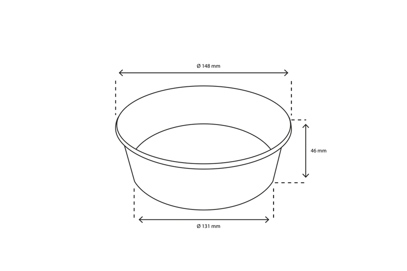 Salad Poke Bowl 500ml 20oz Ø148x46 mm White - 300 pcs