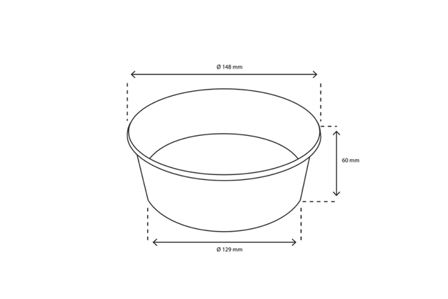 Salad Poke Bowl 750ml 26oz Ø148x60 mm kraft - 300 pcs