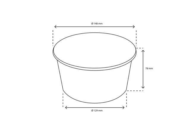 Salad Poke Bowl 1000ml 32oz Ø148x78 mm kraft - 300 pcs