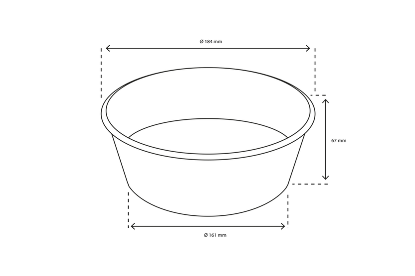 Salad Poke Bowl 1300ml 40oz Ø184x67 mm kraft - 300 pcs