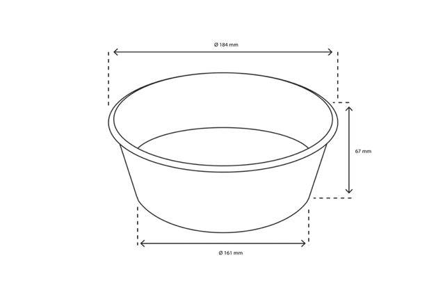 Salad Poke Bowl 1300ml 40oz Ø184x67 mm kraft - 300 pcs