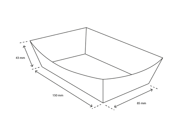 Fries trays A14 kraft/White - 400 pcs
