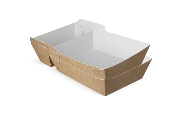 Fries trays A20 - A14+1 kraft/White - 400 pcs