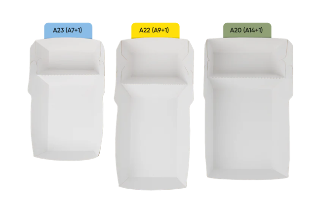 Fries trays A20 - A14+1 kraft/White - 400 pcs