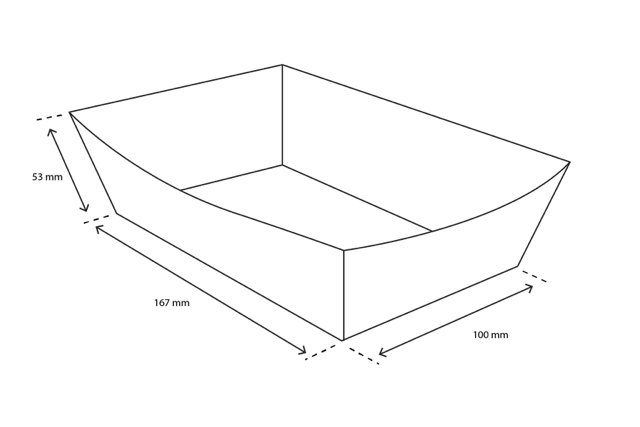 Fries trays A50 kraft/White - 400 pcs