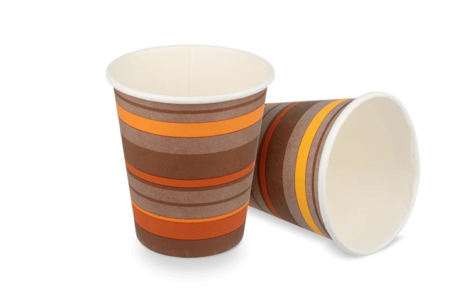 Coffee Cup Carton 300cc 10oz Ø90 mm striped - 1.000 pcs
