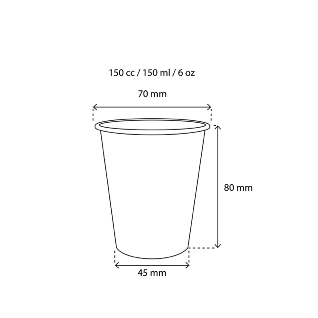 Coffee Cup 150cc 6oz Ø70 mm Kraft - 2.500 pcs