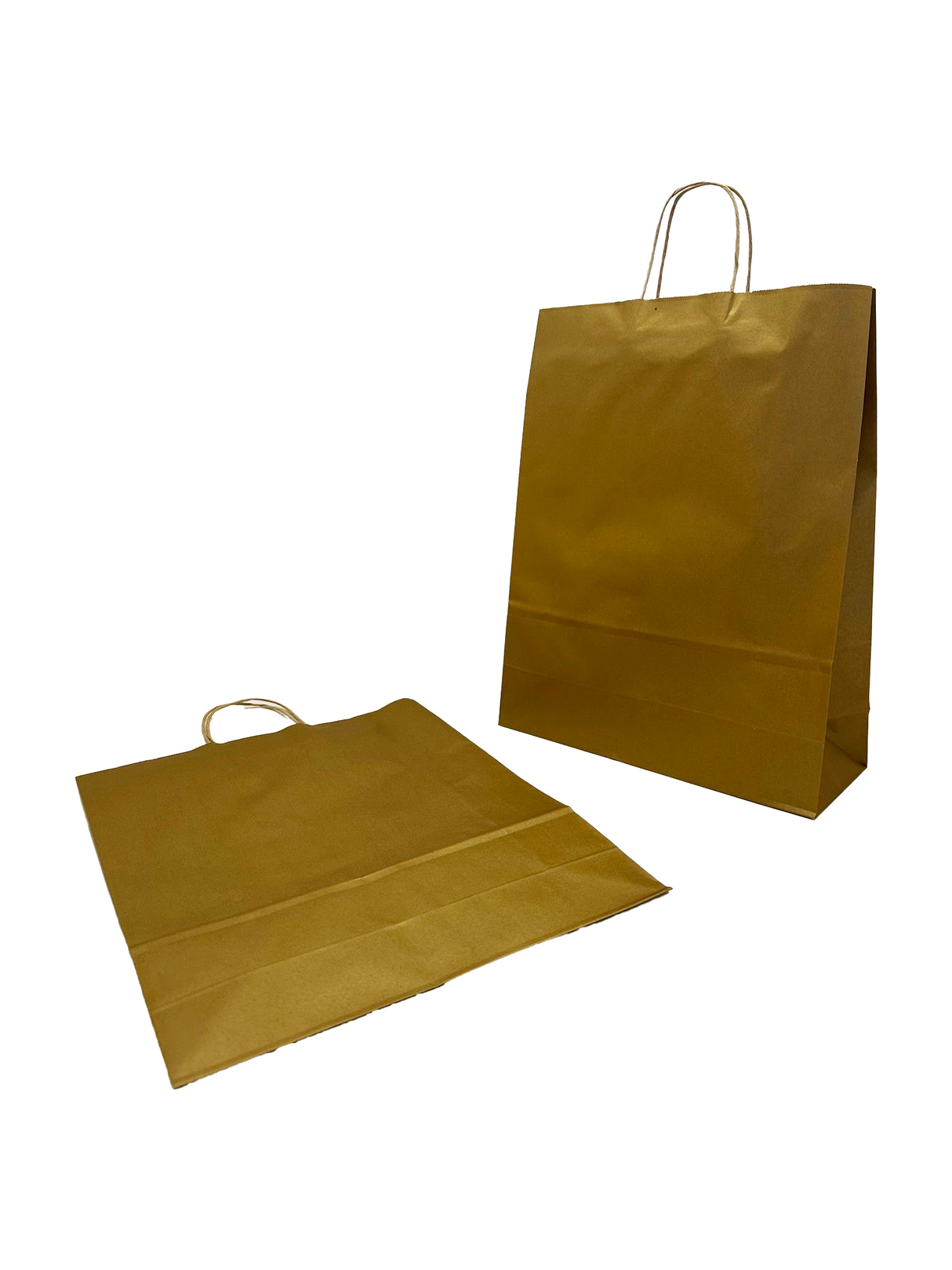 Paper Carry Bags Gold 320+120x410mm - 50 pcs