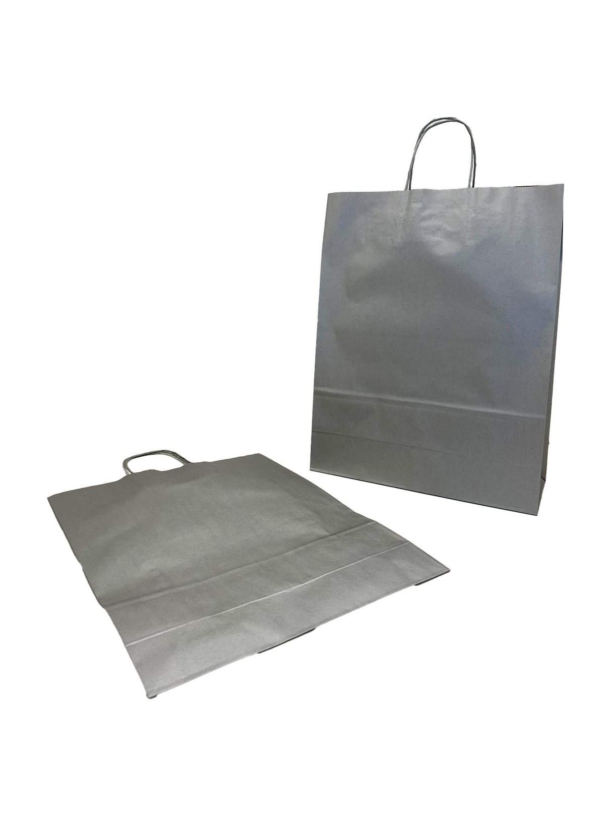 Paper Carry Bags Silver 320+120x410mm - 50 pcs