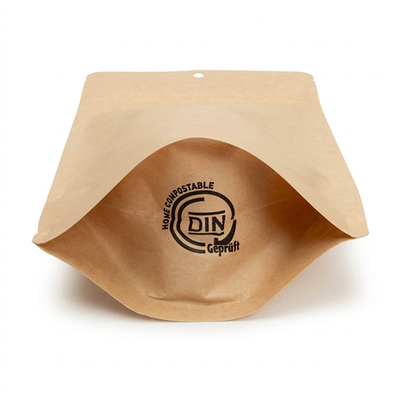 Kraft Home Compostable Stand Up Pouch 13x8x20,5cm - 100 pcs