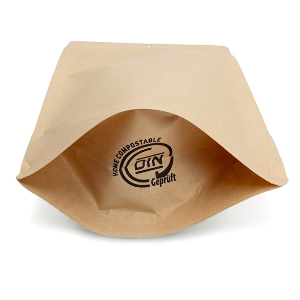 Kraft Home Compostable Stand Up Pouch 15x9x23cm - 100 pcs