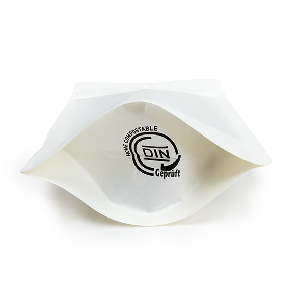 White Home Compostable Stand Up Pouch 15x9x23cm - 100 pcs