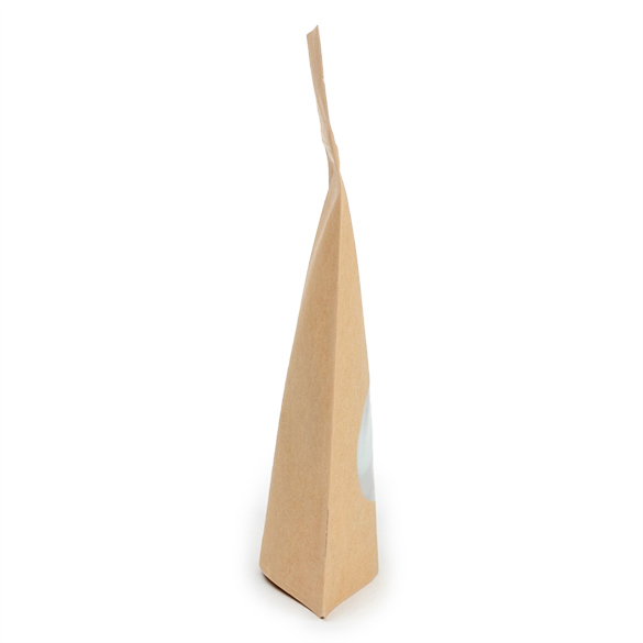Kraft Home Compostable Stand Up Pouch with Oval Window 10x6x15cm- 100 pcs