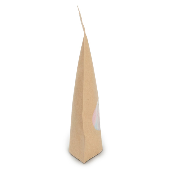 Kraft Home Compostable Stand Up Pouch with Oval Window 13x8x20,5cm - 100 pcs