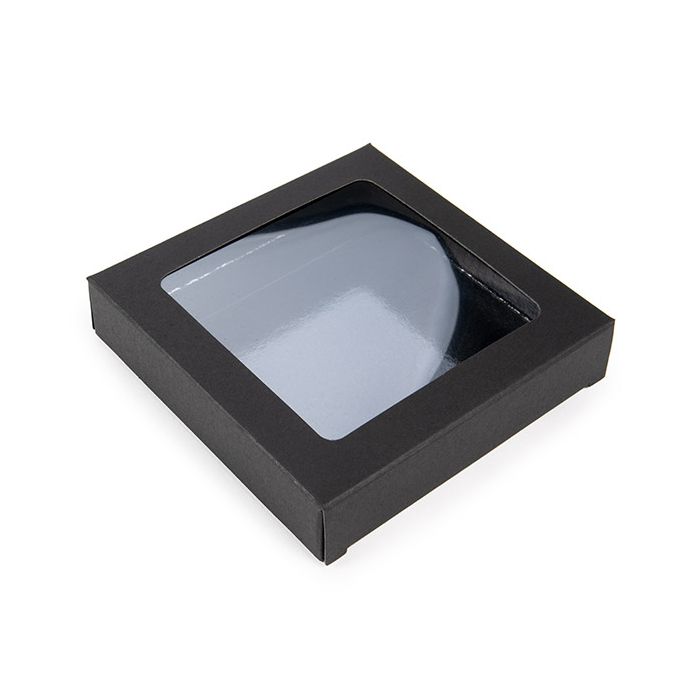 Black Gift Boxes Window Box w/ attached window 105 x22x105 mm - 25 pieces