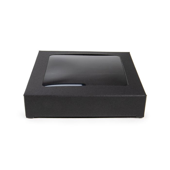 Black Gift Boxes Window Box w/ attached window 105 x22x105 mm - 25 pieces
