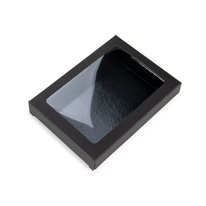 Black Gift Boxes Window Box w/ attached window 102 x21x138 mm - 25 pieces