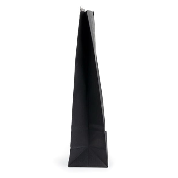 Black Kraft Tin Tie Bag w/ Window 15,2x7x26,7cm - 100 pcs