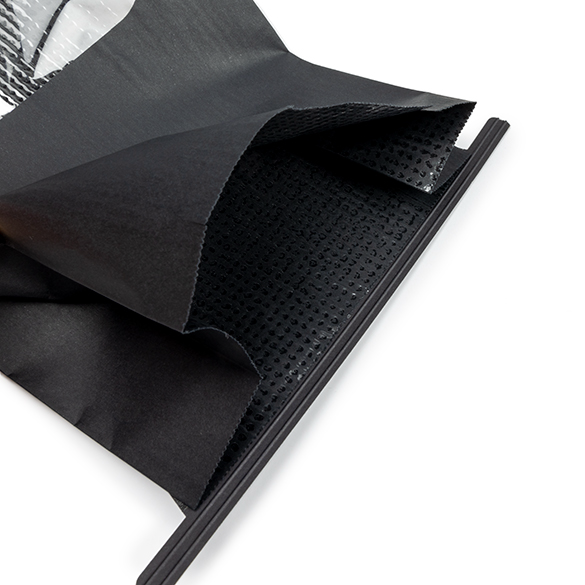 Black Kraft Tin Tie Bag w/ Window 15,2x7x26,7cm - 100 pcs