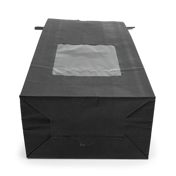 Black Kraft Tin Tie Bag w/ Window 10,8x6,4x26,7cm - 100 pcs