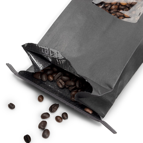 Black Kraft Tin Tie Bag w/ Window 10,8x6,4x26,7cm - 100 pcs