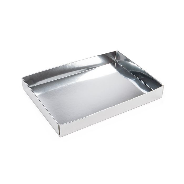 Paper Box Bottom Shimmer Silver 137x25x191mm