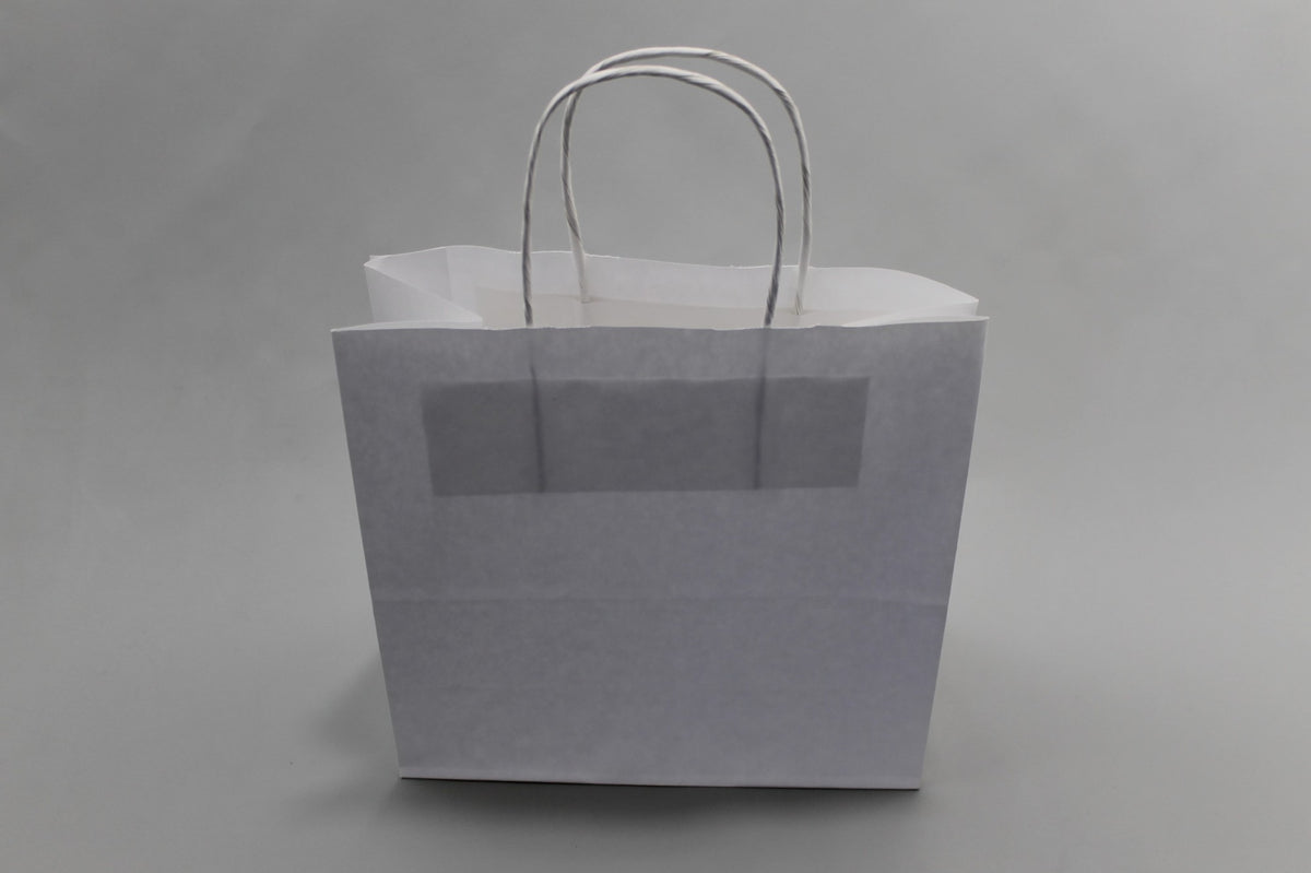 Paper Carry Bags White 180+80x220mm - 50 pcs