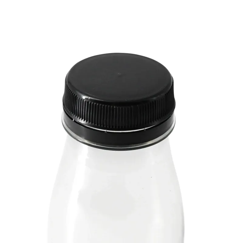 rPET bottles 250 ml clear/black lid - 285 pcs