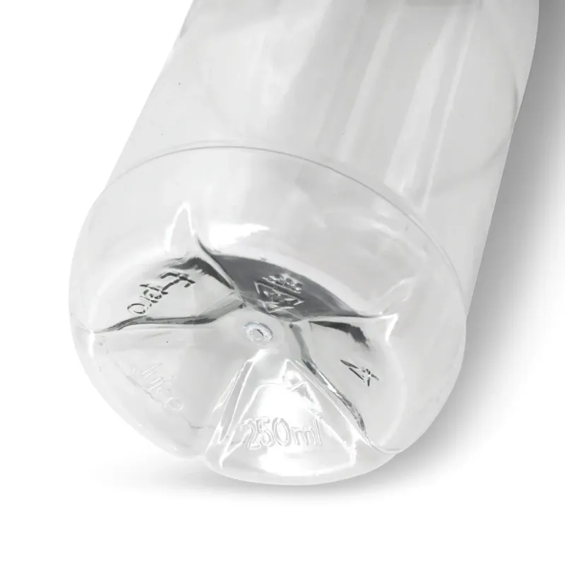 rPET bottles 250 ml clear/black lid - 285 pcs