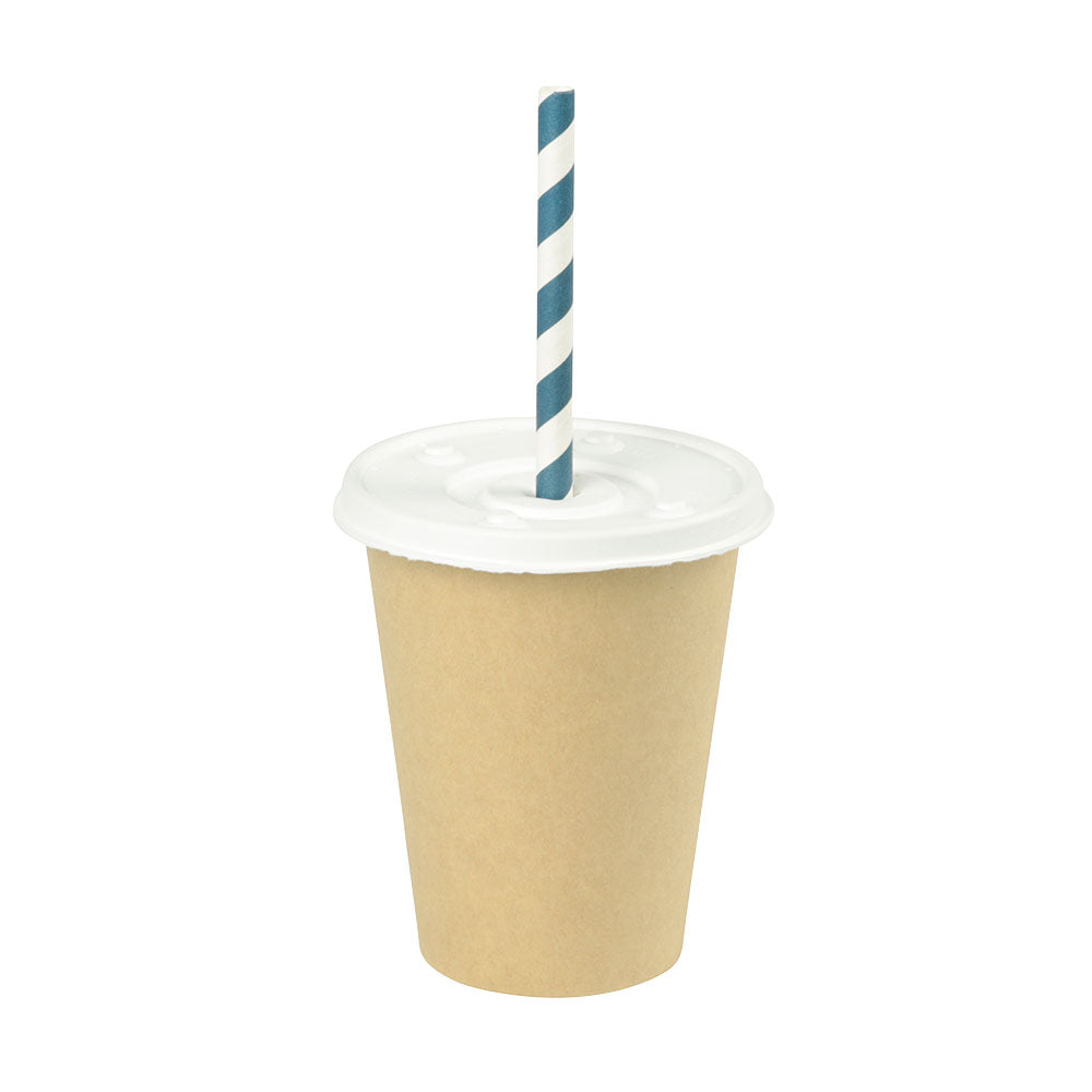 Flat Lid Paper Ø 90 mm White Straw Cross - 1000 pcs