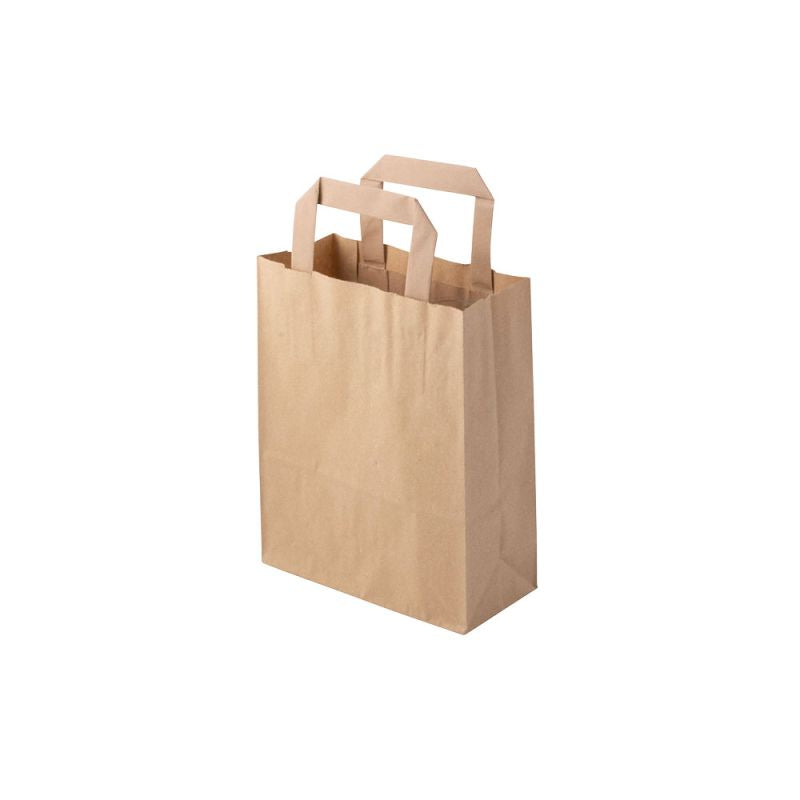 Recycled paper carrier bags 18 × 8 × 22 cm brown (250 pieces) [GB