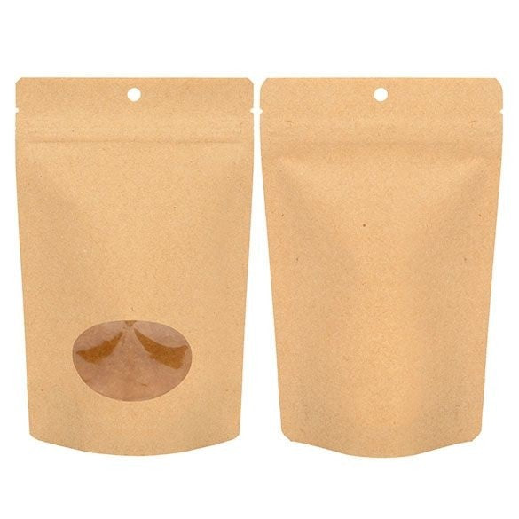 Eco Stand Up Pouches Kraft 113 grams 130x79x206mm - 100 pcs