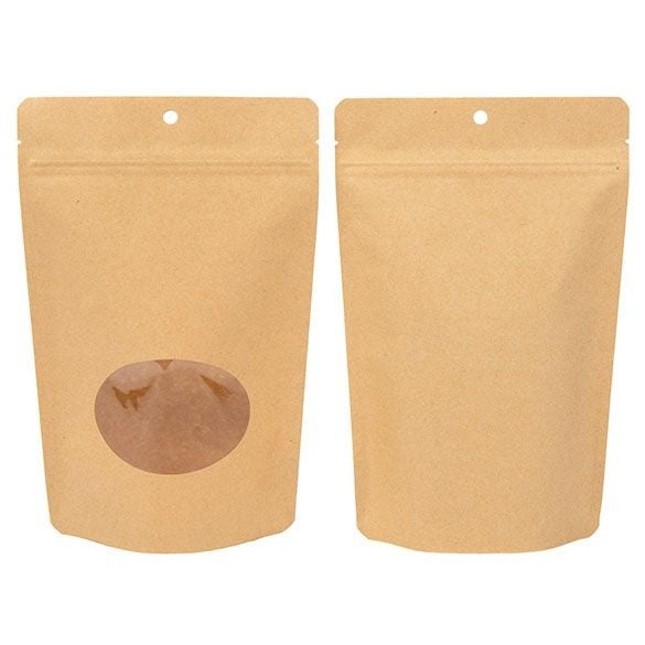 Eco Stand Up Pouches Kraft 312 grams 149x89x232mm - 100 pcs