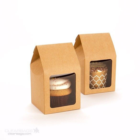 Kraft Gift Boxes with Window 89x89x165mm - 25 pcs