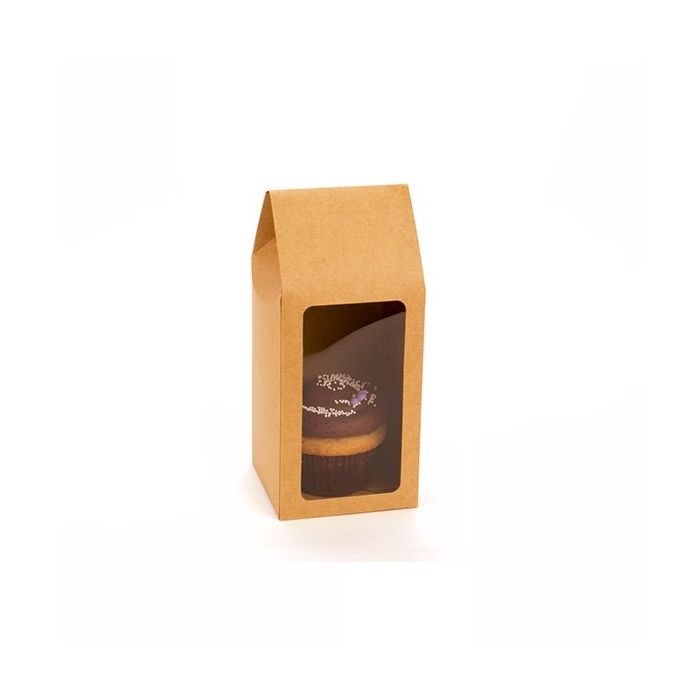 Kraft Gift Boxes with Window 89x89x216mm - 25 pcs