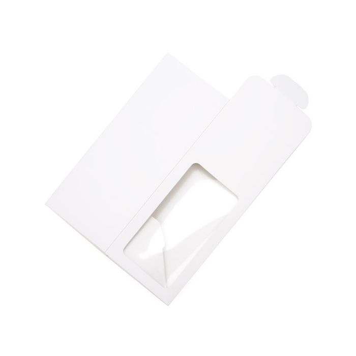Kraft Gift Boxes with Window glossy White 9x9x21.5cm - 25 pcs