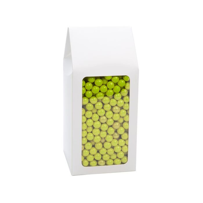 Kraft Gift Boxes with Window glossy White 9x9x21.5cm - 25 pcs