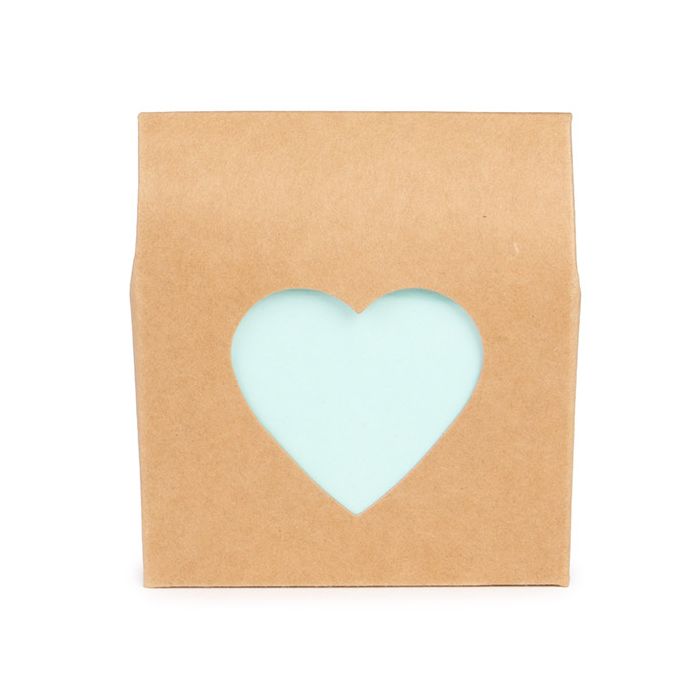 Kraft Gift Boxes Kraft with Heart Window 89x38x102 mm
