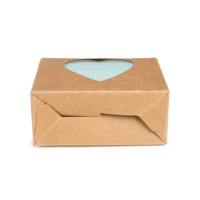 Kraft Gift Boxes Kraft with Heart Window 89x38x102 mm - 25 pcs