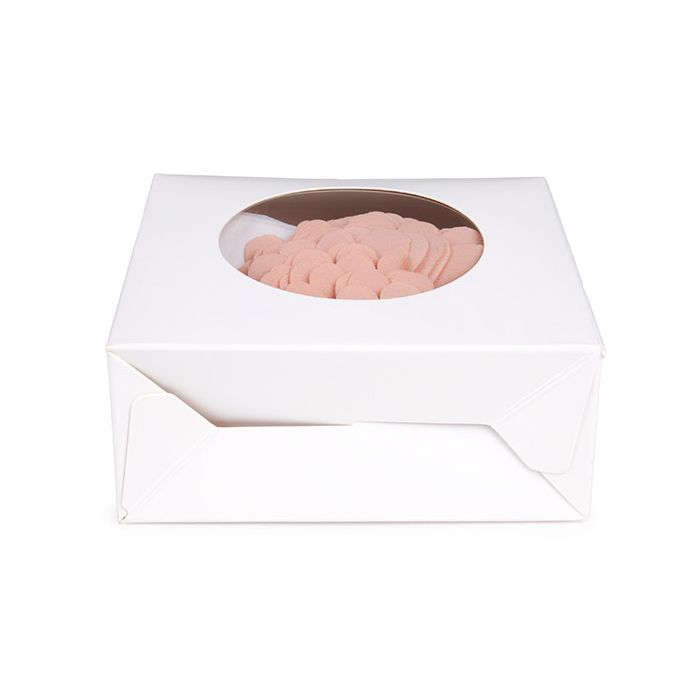 Kraft Gift Boxes White with Circle Window 105x44x133 mm - 25 pcs