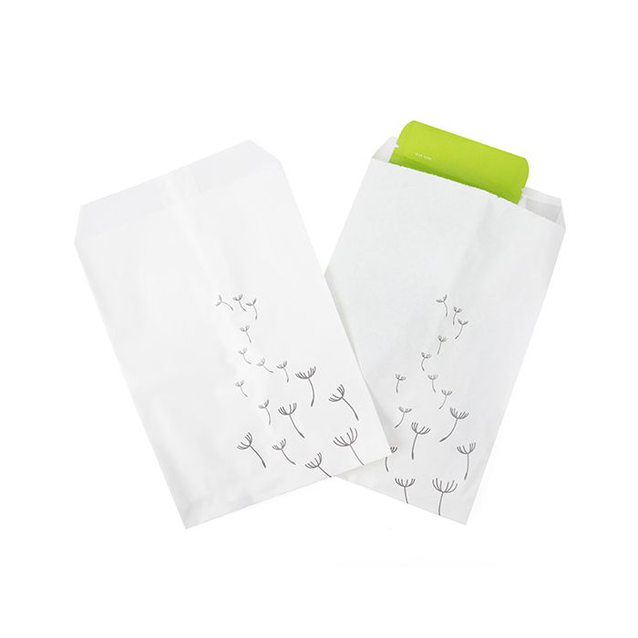 Paper Bags White with Grey Dandelions 127x203 mm - 100 pieces