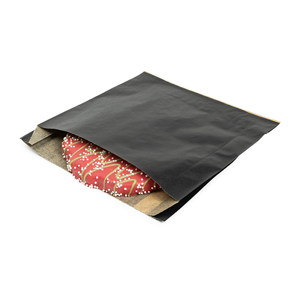 Black Grease Resistant Bags 15,2x2,9x16,5cm - 100 pcs