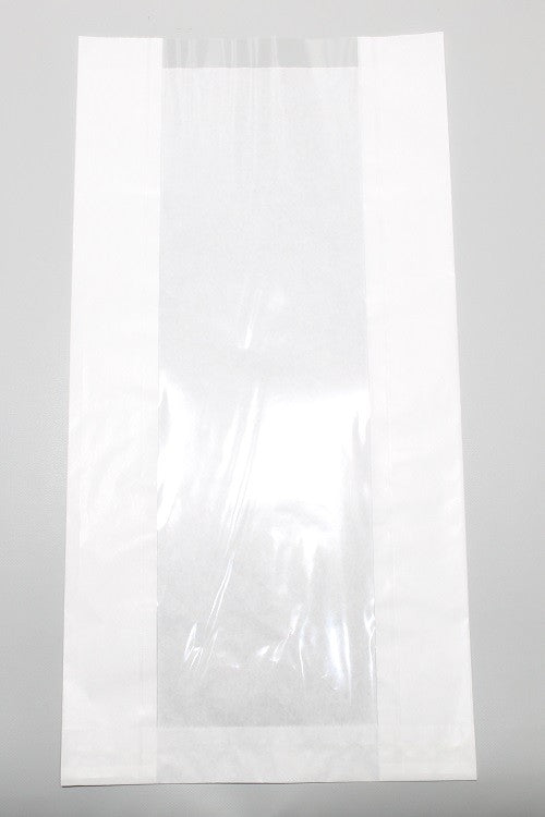 Paper Bags with Window 200x90x380mm White Kraft 40 g/qm