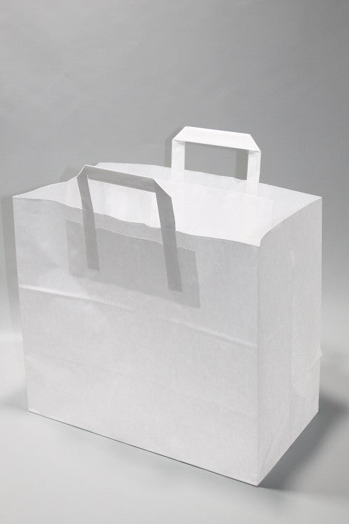Eco Paper Shopping Bags White 260+120x350mm