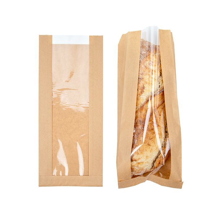 Kraft Bags 140x41x330 mm With Side Gussed - 100 pieces